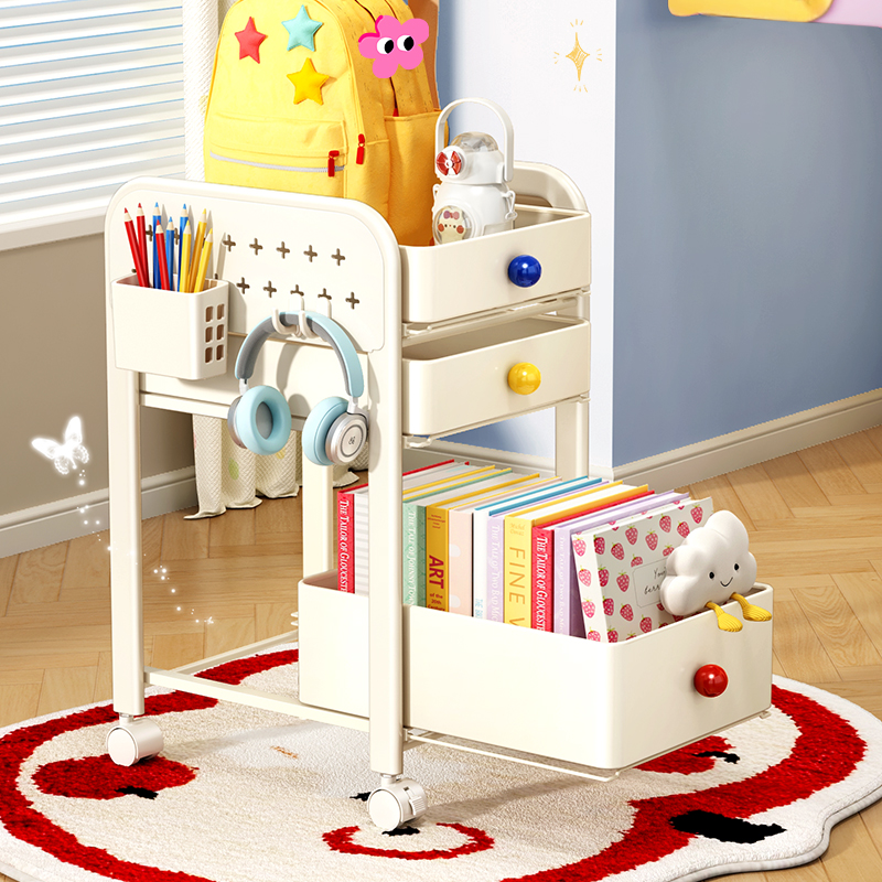 书包置物架可移动小推车家用放书包桌下宿舍书本收纳架子